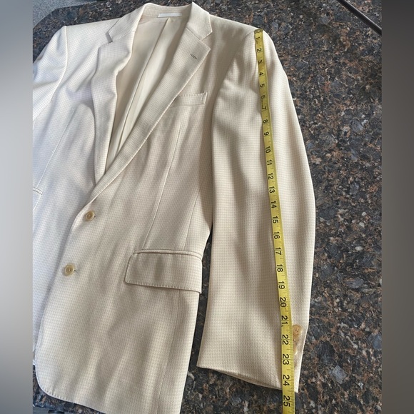 Ralph Lauren Purple Label Blazer, Size 40, Cream Houndstooth - Picture 8 of 9